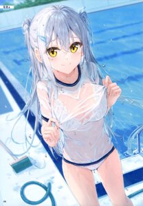 Rating: Questionable Score: 38 Tags: bra gym_uniform lingerie nakyo pantsu see_through wet wet_clothes User: drop
