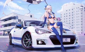 Rating: Questionable Score: 32 Tags: bikini final_fantasy final_fantasy_xiv heels horns kcar66t skirt_lift swimsuits thighhighs warrior_of_light_(ff14) User: Genex