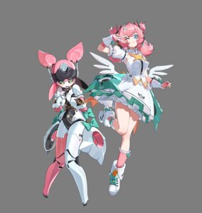 angels_of_delusion aria_(zenless_zone_zero) headphones mecha_musume wings zenless_zone_zero