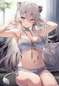 animal_ears aria_(ariacue) bra hololive lingerie pantsu shishiro_botan tail