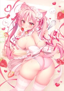 Rating: Questionable Score: 40 Tags: animal_ears ass buruma cameltoe detexted kirimiya_tsurugi maid nekomimi no_bra pantsu tail thighhighs wet User: Anonymous