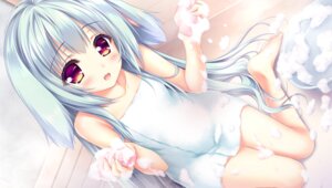 Rating: Questionable Score: 20 Tags: animal_ears bunny_ears cream loli lump_of_sugar moekibara_fumitake tarumi_konoha towel wet yorite_konoha_wa_kurenai_ni User: k25c2yf