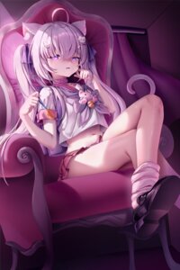 animal_ears nekomimi seifuku skirt_lift tagme tail