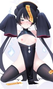 blue_archive breasts chinadress halo loli nipples no_bra nopan ryuuge_kisaki thighhighs z.taiga