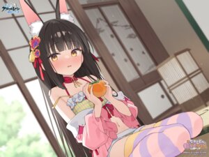 animal_ears atelier-mer azur_lane kitsune muninshiki nagato_(azur_lane) thighhighs