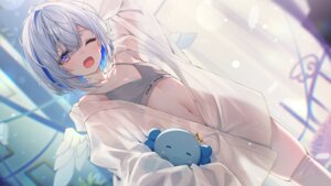 Rating: Questionable Score: 49 Tags: amane_kanata bra chihiro_ayaka dress_shirt hololive open_shirt see_through thighhighs wings User: Anonymous