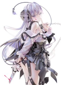 ass blood bra devil horns iijima_masashi loli lolita_fashion pantsu skirt_lift tail weapon wings