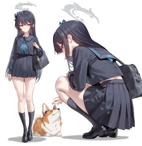 blue_archive halo ryuuge_kisaki seifuku shigure skirt_lift