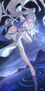 Rating: Questionable Score: 42 Tags: chahu_pao hiyuki japanese_clothes no_bra nopan open_shirt sword tattoo wuthering_waves User: VigorousMMM