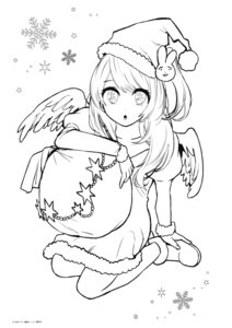Rating: Safe Score: 3 Tags: [oshi_no_ko] dress hoshino_ai line_art monochrome wings yokoyari_mengo User: Reverseshin