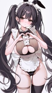 animal_ears bunny_ears bunny_girl fymrie garter maid no_bra thighhighs