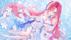 alllisso dress no_bra phase_connect see_through sinon_sinfonia skirt_lift tattoo wallpaper wet