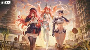 Rating: Questionable Score: 25 Tags: bandages bikini_armor garter goddess_of_victory:_nikke horns mecha_musume no_bra rapi_(nikke) red_hood_(nikke) snow_white_(nikke) tagme thighhighs User: moonian