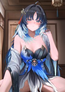 Rating: Questionable Score: 50 Tags: asian_clothes no_bra nopan ruzhai tattoo wet wuthering_waves yangyang User: lacepanties