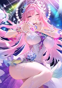 cyrene dress garter honkai:_star_rail meion pointy_ears skirt_lift