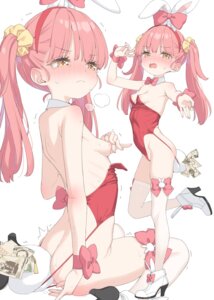 Rating: Questionable Score: 66 Tags: animal_ears breast_hold breasts bunny_ears bunny_girl heels kani_biimu loli mikane_sebiri nipple_slip no_bra nopan tail thighhighs wet User: himeno_nanako