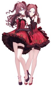 crossover dress garter heels ichinose_shiki lolita_fashion official_watermark rbck skirt_lift the_idolm@ster the_idolm@ster_cinderella_girls