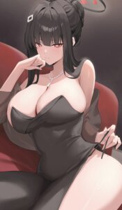Rating: Questionable Score: 30 Tags: blue_archive dress halo kakumayu no_bra tsukatsuki_rio User: VigorousMMM