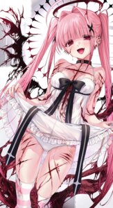 Rating: Questionable Score: 20 Tags: angel blood dress extreme_content pantsu see_through skirt_lift thighhighs unxi veinte_(unxi) wings User: lacepanties