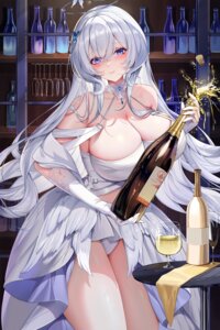 cisna_(vtuber) dress halo indie_virtual_youtuber no_bra pantsu tagme