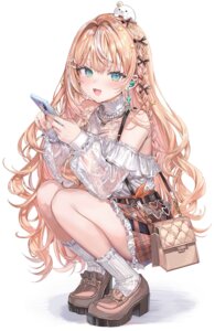 heels igarashi_rika momoko_(momopoco) nijisanji see_through skirt_lift