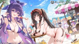 animal_ears ayanami_(azur_lane) azur_lane bikini bunny_ears cream crossover date_a_live garter heterochromia javelin_(azur_lane) laffey_(azur_lane) manjuu_(azur_lane) open_shirt see_through swimsuits tagme tail tokisaki_kurumi undressing wallpaper yatogami_tooka z23_(azur_lane)