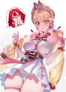 Rating: Questionable Score: 49 Tags: alice_thymefield animal_ears bunny_ears chibi garter heterochromia megane ringeko-chan skirt_lift swimsuits ukinami_yuzuha zenless_zone_zero User: lacepanties