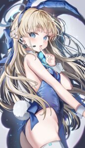 animal_ears asuma_toki blue_archive bunny_ears bunny_girl halo no_bra tail thighhighs umou_(umouawa)