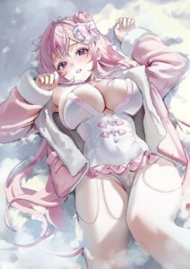 cameltoe dorothy_(nikke) goddess_of_victory:_nikke leotard no_bra stockings thighhighs uyuri_(89976220)