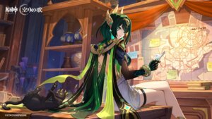 garter genshin_impact nefer neko no_bra tagme wallpaper