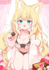 animal_ears bikini kamiyoshi_rika kitsune open_shirt pajama swimsuits tail valentine