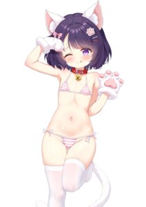 Rating: Questionable Score: 28 Tags: animal_ears bikini loli nekomimi qian_hen swimsuits tail thighhighs User: StarStrummer