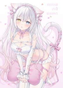 Rating: Questionable Score: 49 Tags: animal_ears bondage bra garter garter_belt heterochromia lingerie nekomimi pantsu shano_hiyori tail thighhighs User: Anonymous