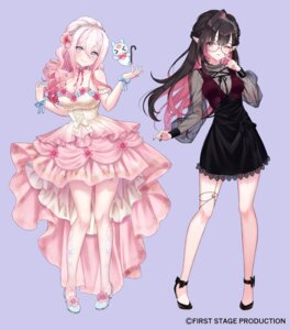 cleavage dress first_stage_production garter heels mary_is_mine nema_filluna pointy_ears ryugahama_yue see_through