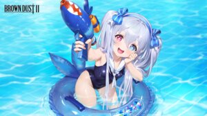 brown_dust_ii gun heterochromia origami refithea_(brown_dust_ii) swimsuits wallpaper wet