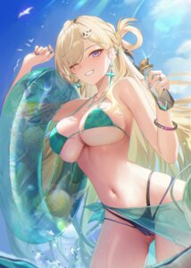 bikini cameltoe jiang_ye_kiri lynae see_through swimsuits wet wuthering_waves