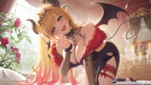 Rating: Questionable Score: 57 Tags: ameyame dress garter hololive horns jpeg_artifacts no_bra pointy_ears tail wallpaper wings yuzuki_choco User: Spidey