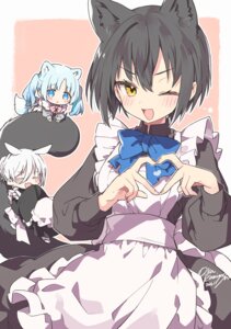 animal_ears chibi kamiyoshi_rika maid tail