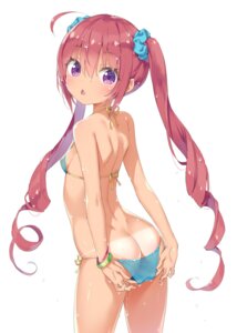 ass bikini hazuki_watora kani_biimu loli panty_pull see_through swimsuits tan_lines wet wet_clothes