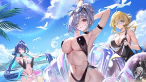 Rating: Questionable Score: 45 Tags: bikini chibi cinderella_(nikke) garter goddess_of_victory:_nikke grave_(nikke) little_mermaid_(nikke) megane rity swimsuits thighhighs wet User: VigorousMMM