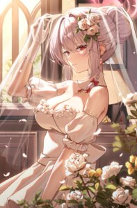Rating: Questionable Score: 46 Tags: blue_archive dress halo kurodate_haruna no_bra rahy wedding_dress wings User: VigorousMMM