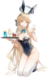 Rating: Questionable Score: 35 Tags: animal_ears asuma_toki blue_archive bunny_ears bunny_girl halo no_bra thighhighs unity_(ekvmsp02) waitress User: BattlequeenYume