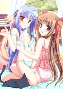 Rating: Questionable Score: 28 Tags: animal_ears bra breasts inumimi lingerie loli lump_of_sugar moekibara_fumitake neko nipples nursery_rhyme pantsu shikishima_krile string_panties tail tomoe_yukina undressing yuri User: k25c2yf