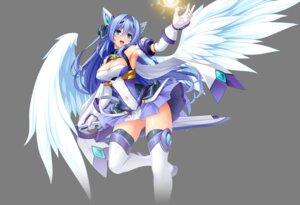 Rating: Questionable Score: 8 Tags: inoino lusterise no_bra pantsu skirt_lift sword thighhighs transparent_webp wings User: moonian