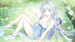 asian_clothes detexted horns no_bra see_through skirt_lift spe_(speport) tail