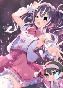 Rating: Safe Score: 21 Tags: ayuma_sayu chibi eyepatch kimizuka_kimihiko saikawa_yui skirt_lift tantei_wa_mou_shindeiru. thighhighs uniform User: himeno_nanako