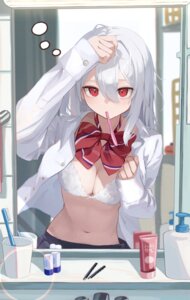 bra detexted fujisaki_kura lingerie open_shirt seifuku
