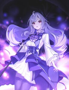 dress no_bra pointy_ears skirt_lift thighhighs umbrella vivian_banshee yohaku zenless_zone_zero