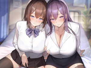 Rating: Questionable Score: 29 Tags: bra breast_hold cleavage dress_shirt keman open_shirt see_through seifuku thighhighs wet User: kiyoe