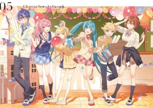 Rating: Safe Score: 13 Tags: hatsune_miku hechima kagamine_len kagamine_rin kaito megane megurine_luka meiko seifuku sweater thighhighs vocaloid User: himeno_nanako